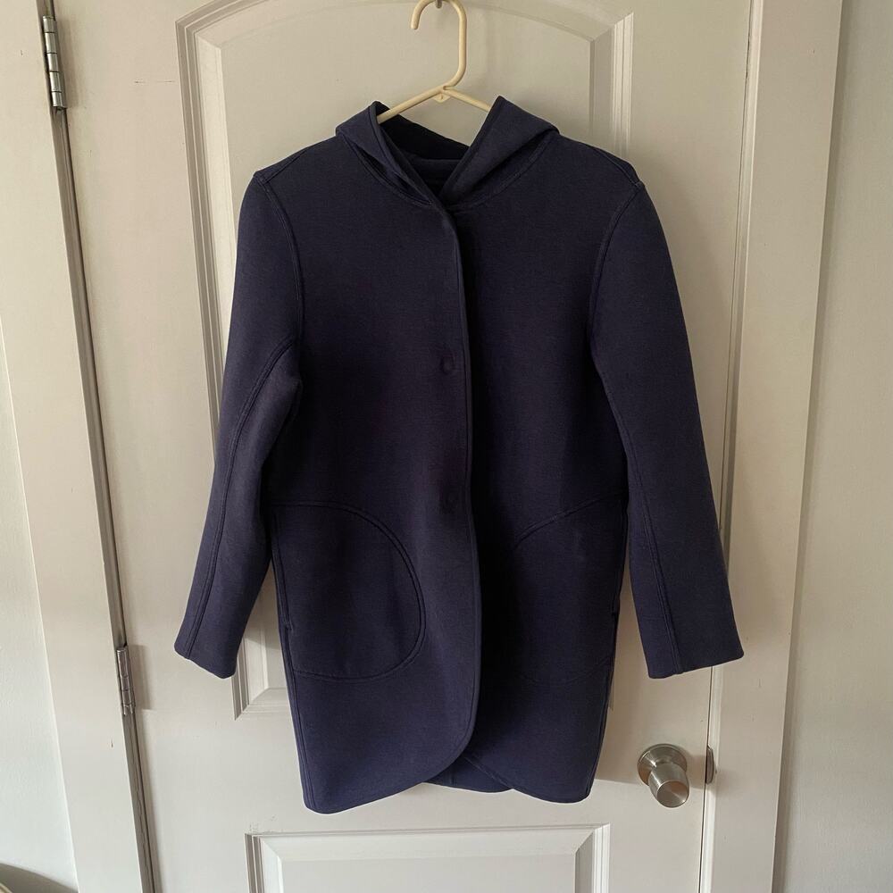 Lululemon Women's sz S City Bound Wrap Heathered Deep Indigo $168 Hooded